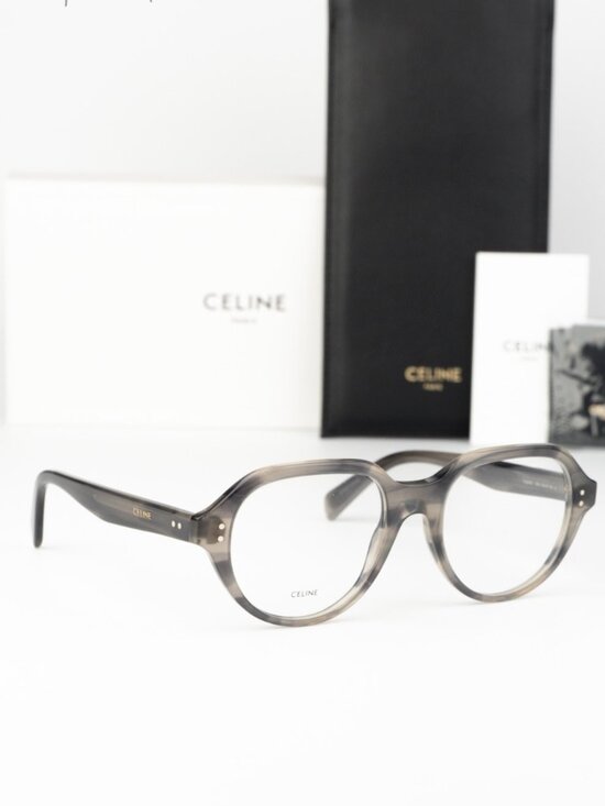 Celine Women Eyeglasses Crystal Black Grey Square CL50145I 005 NEW AUTHENTIC